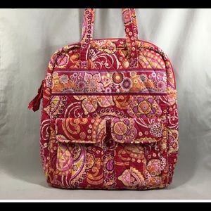 Vera Bradley Raspberry Fizz tall zipper bag EUC